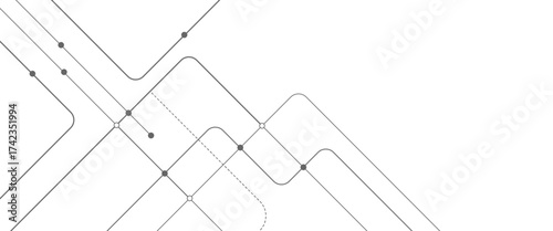 Vector digital network connection with crossed lines and dots.