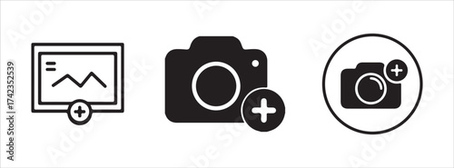 Add new picture and upload flat design