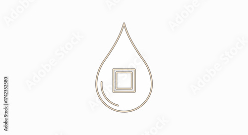 Glucose level presented as droplet icon in minimalistic style on white background. Glucose level indicator is useful for medical and wellness concepts.