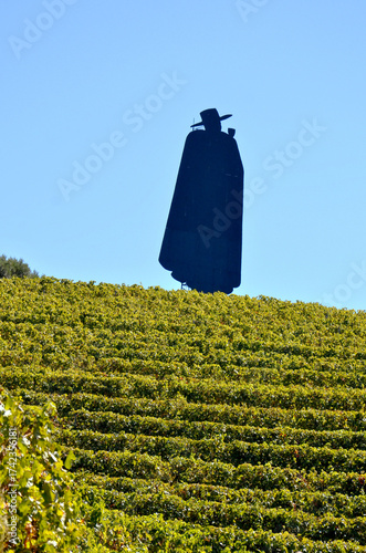 Sentinel of the Slopes: A Symbolic Figure Watching Over the Douro Vines in Portugal