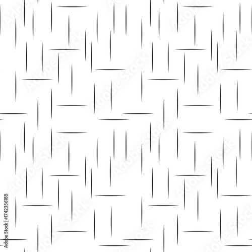 Abstract black and white seamless pattern of dashed lines