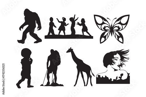 Nature, Adventure, and Fantasy Silhouette Vector Set