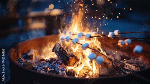 Roasting marshmallows over a campfire creates a cozy and inviting atmosphere