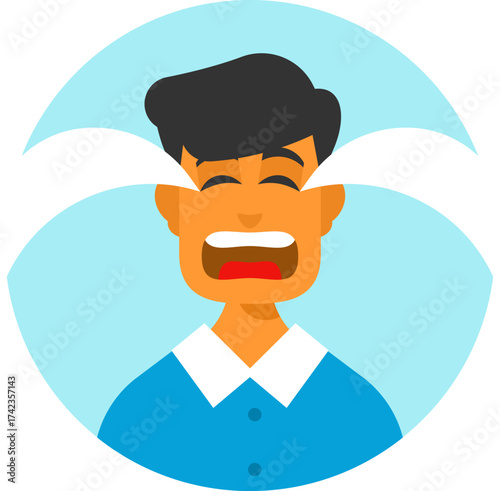Crying Man Vector Illustration