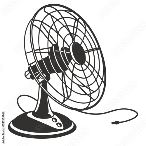 fan isolated on black