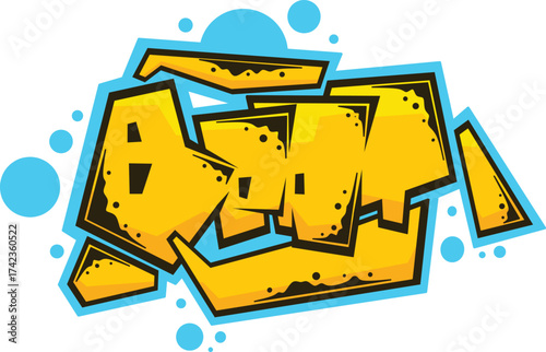 yellow beat word graffiti text illustration	