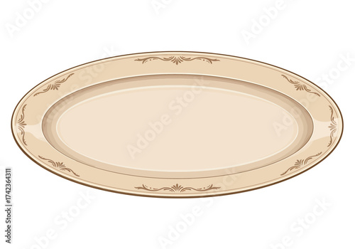 Oval decorative platter with ornate edge