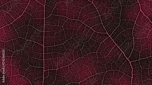 Detailed close up of pink leaf veins pattern as nature background