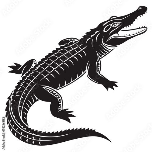 silhouette of a crocodile