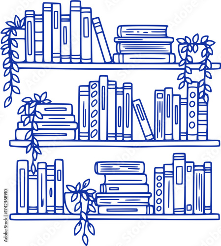 Bookshelf Overflowing with Literary Delights