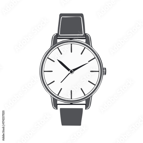 Classic wristwatch graphic illustration