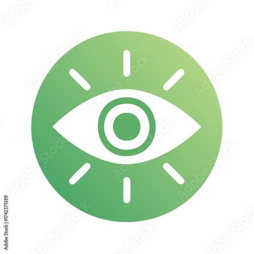 Third Eye Vision Graphic on Green Gradient Circle Icon for Esoteric Concepts
