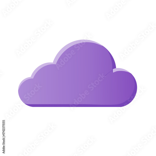 Stylized purple cloud with subtle gradient and 3D effect on white background