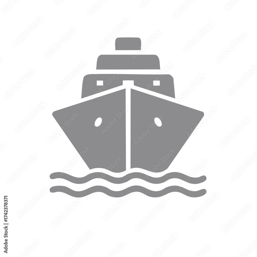 Obraz premium Simple cruise ship icon for maritime travel vacation and transportation
