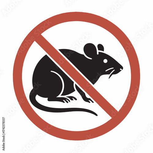 No rats allowed rodent control vector design icon