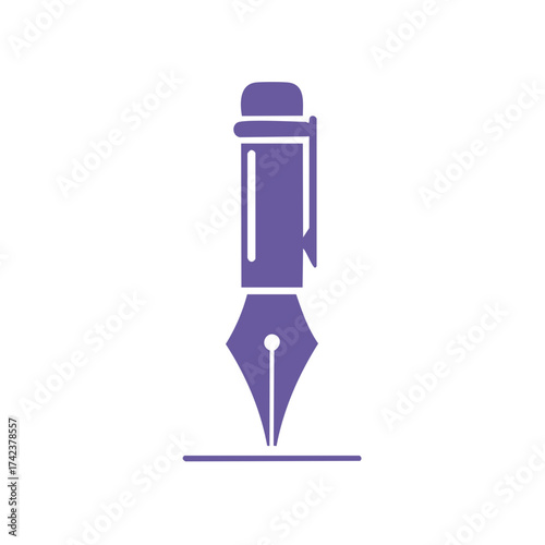 Classic fountain pen writing on paper symbolizing creativity and education