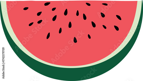 watermelon fruit simple flat illustration