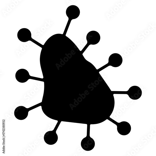 virus icon on white background, vector illustration.