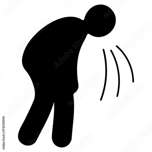 vomit icon on white background, vector illustration.