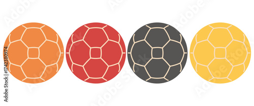 Handball sport icon set