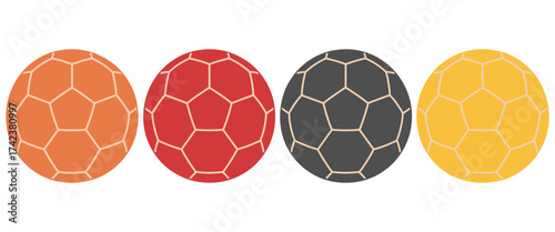 Handball sport icon set