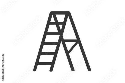 Step ladder icon vector. Stepladder tool symbol. Stair equipment for climbing. Concept of progress, steps, growth, success, career ladder. Repair, construction, home improvement.