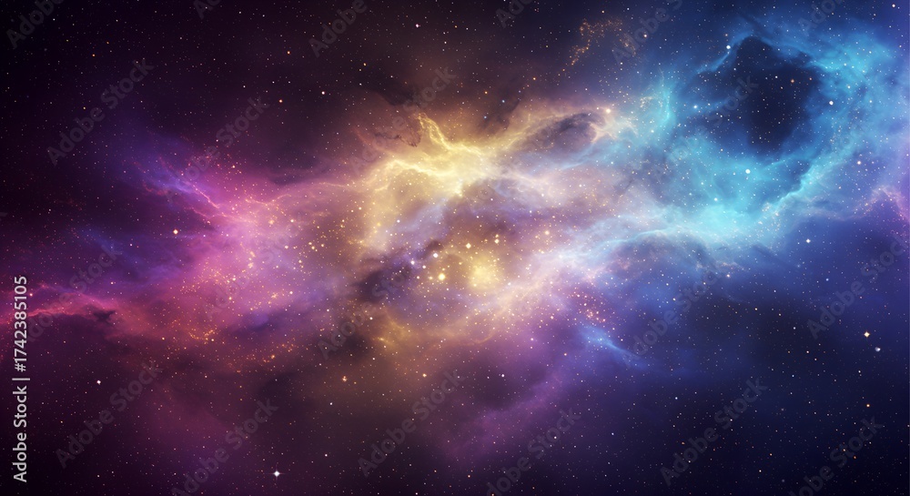 Obraz premium Deep Space Cosmic Nebula Glow