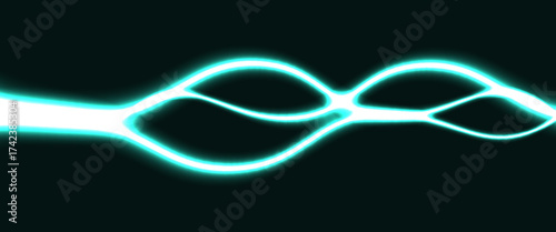 Green glowing shiny lines effect vector background. Luminous white lines of speed. Light glowing effect. Light trail wave, fire path trace line and incandescence curve twirl.
