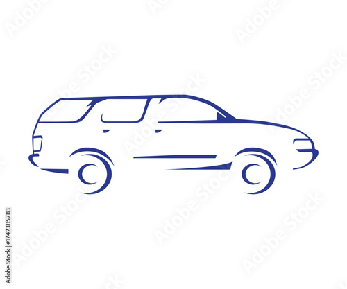 Illustration of SUV sport utility vehicle icon design