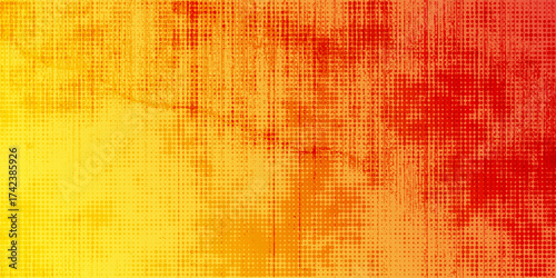 yellow halftone texture useful as a background. Halftone dot pattern texture, halftone background abstract. Yellow and red grunge background