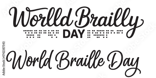 Celebrating World Braille Day An Image with Stylish Calligraphy and Braille Depicting World Braille Day Observance and Awareness