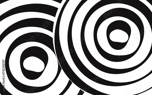 Black and white geometric pattern creating optical illusion