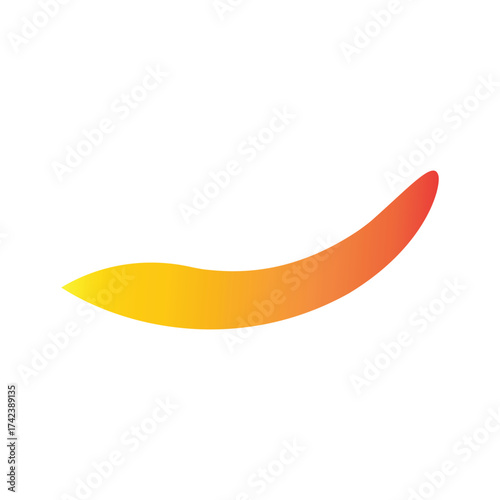 Swoosh Gradient Curve – 2D Sacred Symbol of Yellow-Red Motion and Devotional Descent
