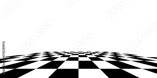 Black and white chess pattern. Checkerboard seamless vector illustration. Abstract checkered checkerboard for game. Grid geometric square shape. Race flag. Retro mosaic floor.