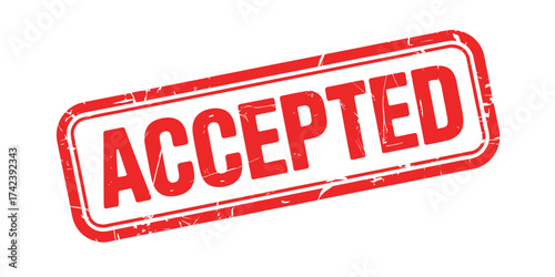 Red stamp of approval showing the word accepted