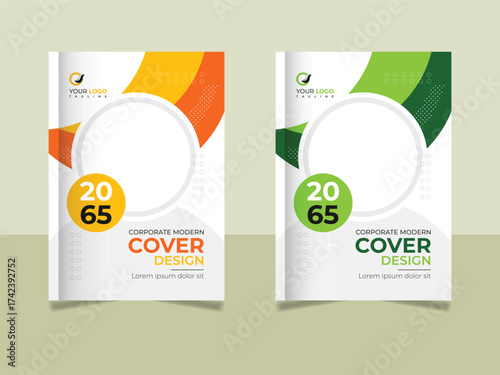 corporate brochure cover design two color Vector
