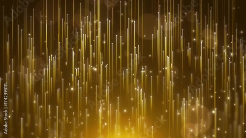 Animated abstract background of falling particles with a trail