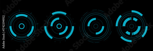 Sci fi futuristic user interface, HUD, Technology abstract background , Vector illustration	

