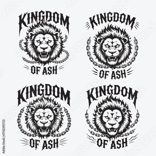 Vintage Lion Head T-Shirt Design | King of Jungle Typography Artwork | Bold Retro Animal Illustration