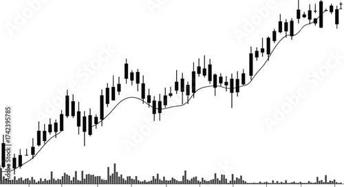 Rising candlestick chart vector, financial market growth analysis, forex trading trend, stock investment data visualization, business finance concept