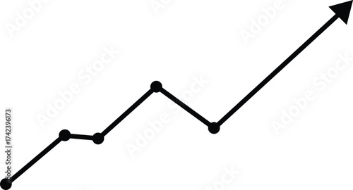 Vector candlestick chart with smooth trend line, stock market analysis, financial data visualization