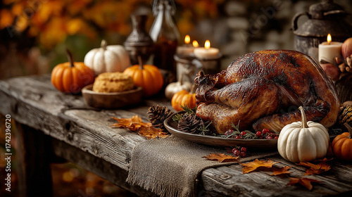 The symbol of THANK GIVING concepts isolate on white backgrounds. Copy space for text. Generative AI Illustrations.