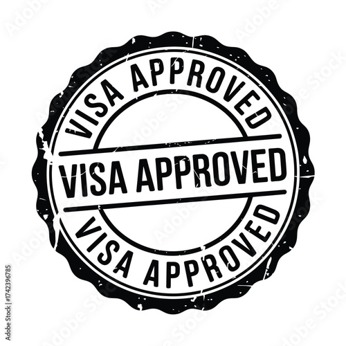 Official visa approved stamp seal of approval
