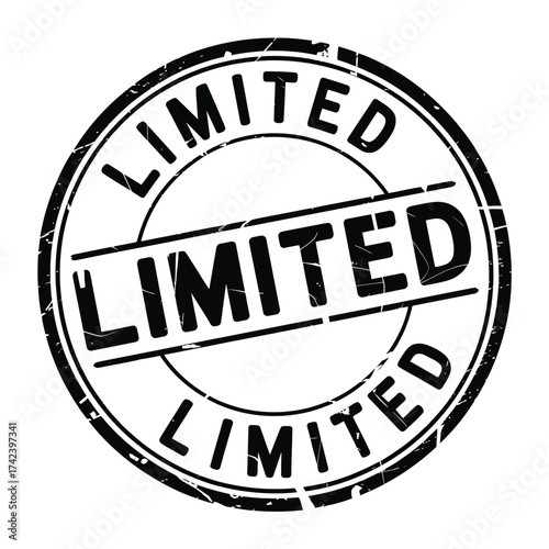 Circular stamp with the word limited repeated