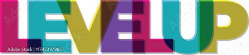 Colorful Level Up Graphic Illustration for Business and Personal Growth