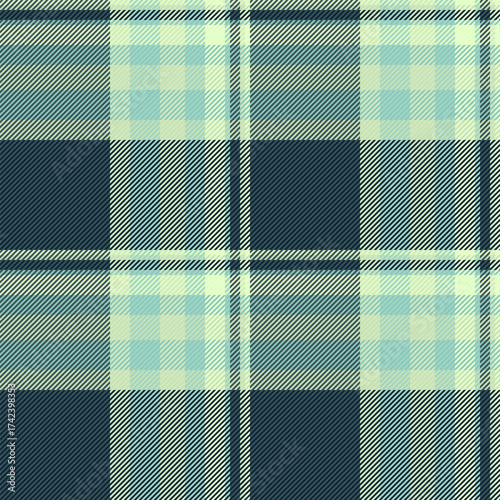 Classic tartan plaid pattern in cool shades of blue and green. Versatile for backgrounds, textiles, and design projects requiring a refined, traditional texture.