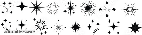 Sparkle & Starburst Icon Set – Light, Shine & Emphasis Graphics (Vector)