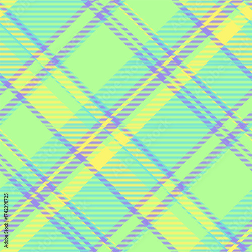 Korean plaid tartan check, dining room seamless texture vector. Trim textile background pattern fabric in green and teal colors.