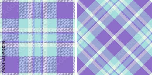 Plaid textile seamless of texture vector background with a check fabric pattern tartan. Set in gradient colors. New years eve fashion trends.