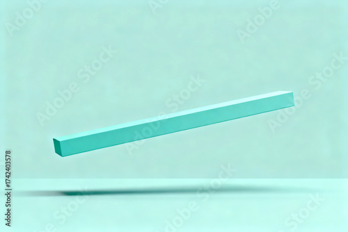 Abstract floating teal bar